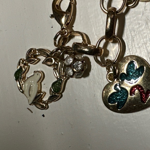🛍️soldHoliday Gold Plated '12 Days of Christmas' Charm Bracelet OS 0679 P - Picture 10 of 13